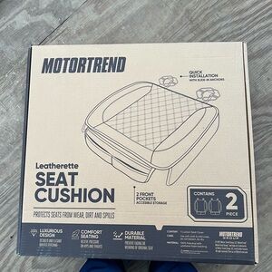 Motor Trend Car Seat Cushion, Beige Faux Leather (2-Pack) - Universal Fit